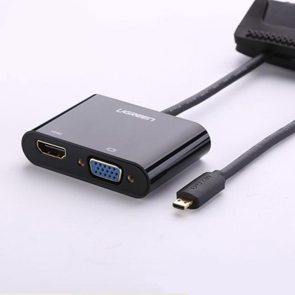 Cáp chuyển Ugreen 30355 Micro HDMI sang HDMI + VGA + Audio