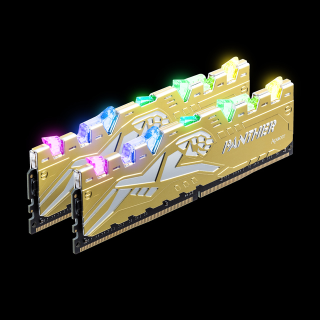 RAM (kit) Apacer Panther Rage RGB DDR4 (2x8) 16Gb 2666 Silver-Golden