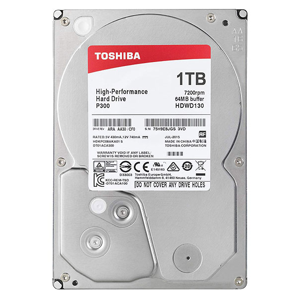 Ổ cứng Toshiba P300 HDWD110UZSVA 1TB (3.5Inch/ 7200rpm/ 64MB/ SATA3)