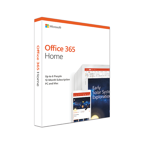 Phần mềm Microsoft Office 365 Home English 1YR P4 (6GQ-00968) (Upto 6 người sử dụng (PC -Mac- Máy tính bảng - Điện thoại) - Thời hạn 12 tháng)