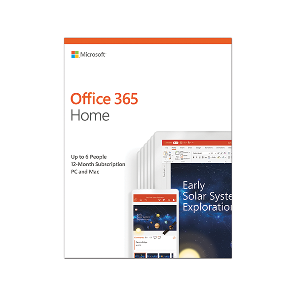 Phần mềm Microsoft Office 365 Home English 1YR P4 (6GQ-00968) (Upto 6 người sử dụng (PC -Mac- Máy tính bảng - Điện thoại) - Thời hạn 12 tháng)