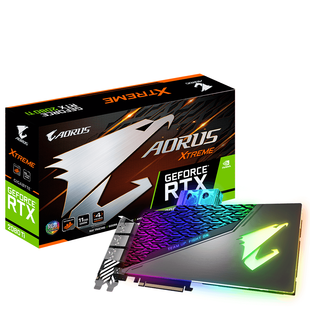 Cạc đồ họa Gigabyte RTX 2080 Ti AORUS X WB 11G (NVIDIA Geforce RTX 2080Ti/ 11Gb/ GDDR6/ 352Bit)