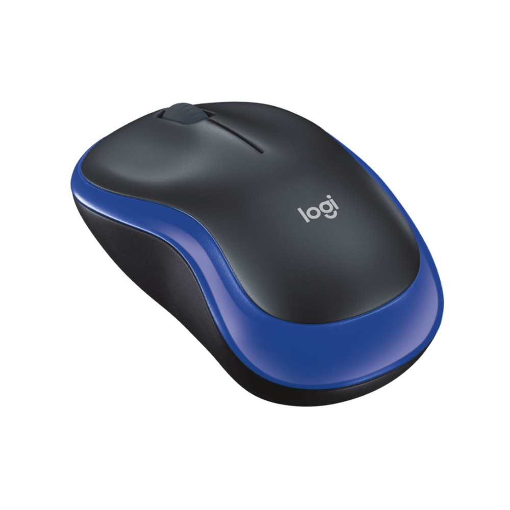 Chuột không dây Logitech M185 Màu đen viền Xanh 