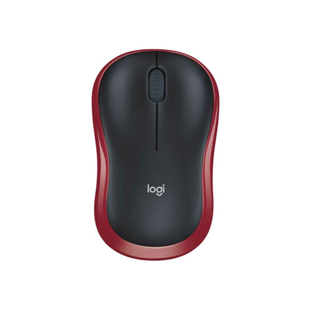 Chuột không dây Logitech M185 Màu Đen viền Đỏ 