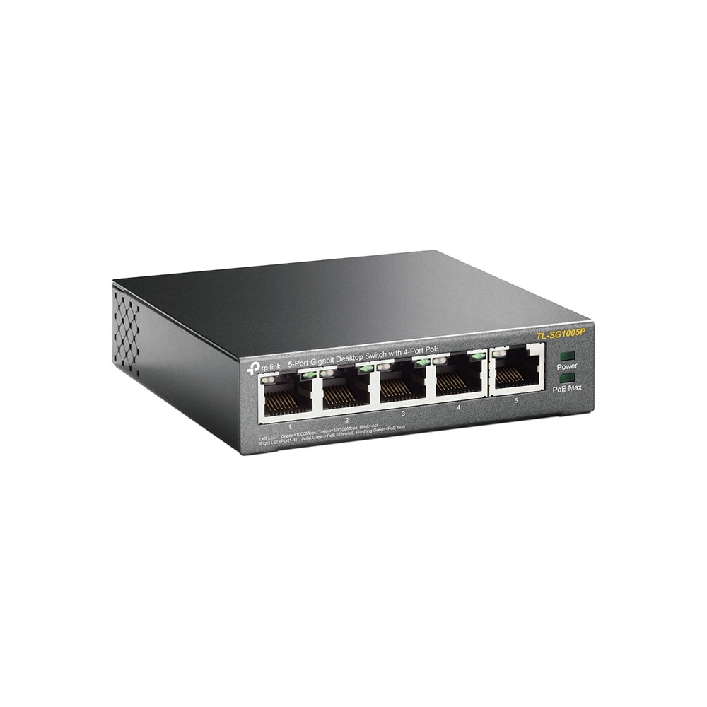 Switch TP-Link TL-SG1005P (Gigabit (1000Mbps)/ 5 Cổng/ 4 cổng PoE/ Vỏ Thép)
