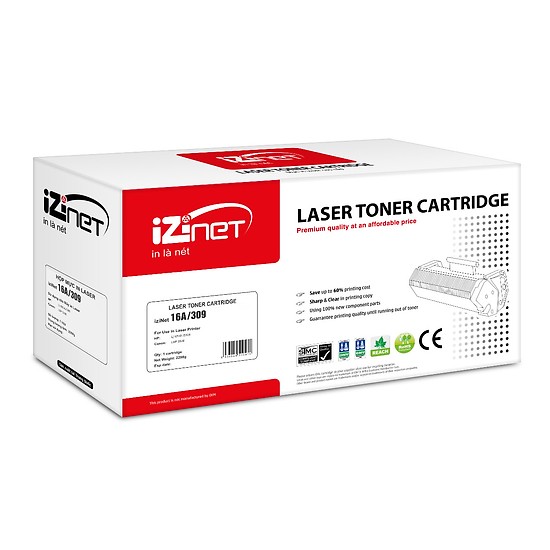 Mực hộp máy in laser iziNet 16A/309 - Dùng cho máy in HP Lj 5200L/5200 Canon LBP3500