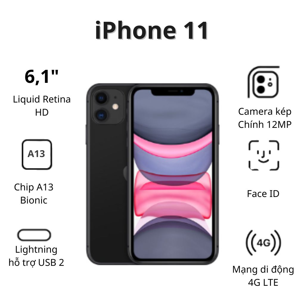 Điện thoại Apple iPhone 11 (4GB/ 128Gb/ Black)