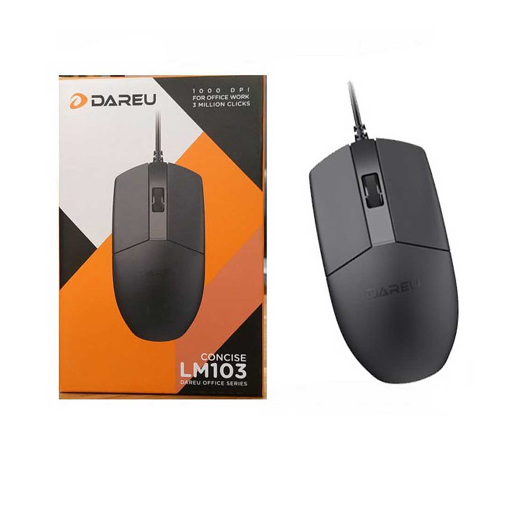 Chuột có dây Dareu LM103 1000dpi màu đen 