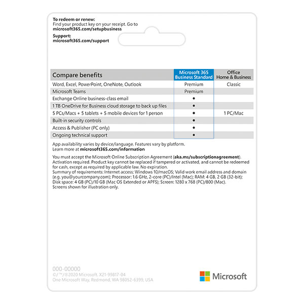 Phần mềm Microsoft 365 Business Standard 1 user 12 tháng