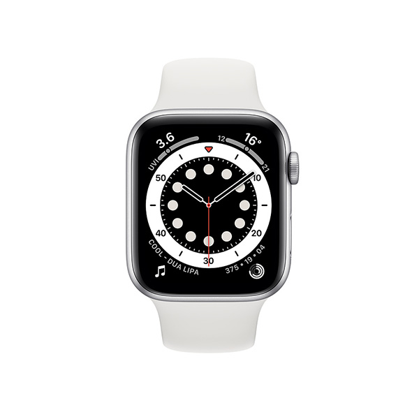 Đồng hồ thông minh Apple Watch Series 6 40mm (GPS) Viền Nhôm Bạc- Dây Cao Su Trắng