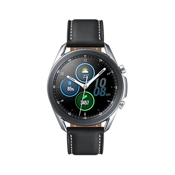 Đồng hồ Samsung Galaxy Watch 3 45mm-Viền Thép Bạc Dây Da