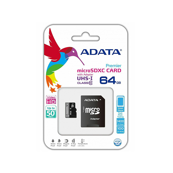 Thẻ nhớ Micro SD Adata 64Gb Class 10 Read 100MB/s