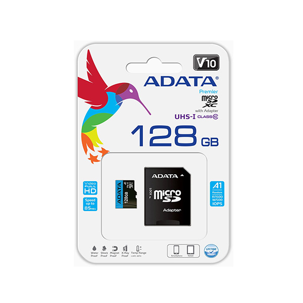 Thẻ nhớ Micro SD Adata 128Gb Class 10 Read 100MB/s