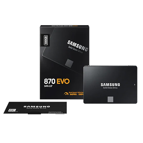 Ổ SSD Samsung 870 Evo 500Gb 2.5Inch MZ-77E500BW (đọc: 550MB/s /ghi: 520MB/s)