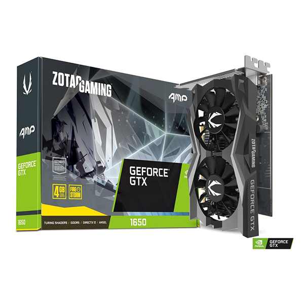 Cạc đồ họa Zotac GTX 1650 AMP DDR6 (NVIDIA Geforce GTX 1650/ 4Gb/ GDDR6/ 128Bit)