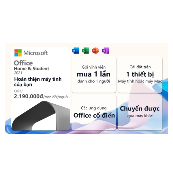 Phần mềm Office Home and Student 2021 English APAC EM 79G-05387