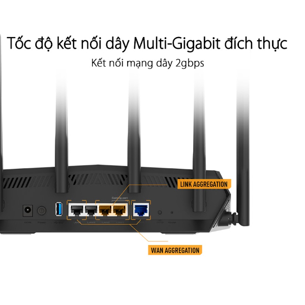 Bộ phát wifi 6 Asus TUF Gaming TUF-AX5400 (Chuẩn AX/ AX5400Mbps/ 6 Ăng-ten ngoài/ Wifi Mesh/ 45User)