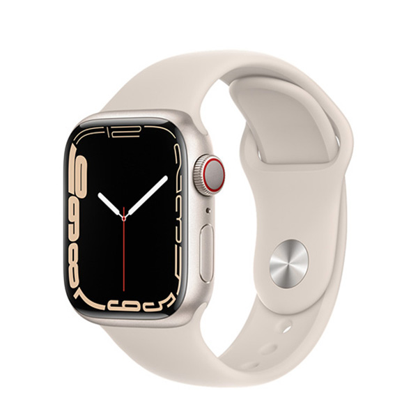 Apple Watch Series7 45mm 4G Viền Nhôm-Dây Cao Su Starlight