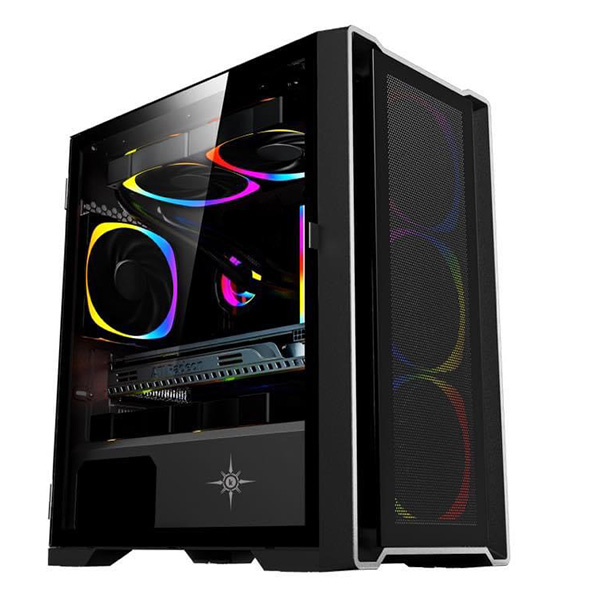 Vỏ case KENOO ESPORT M500 -3F - Màu Đen MATX (3 Fan RGB)