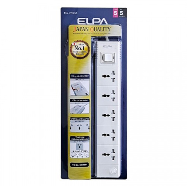 Ổ cắm điện Elpa ESL-VNC55 (5 ổ điện, 1 công tắc, dài 5m)