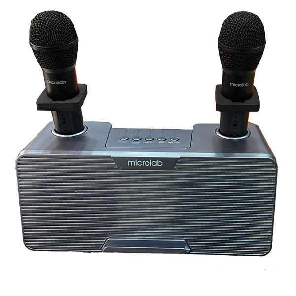 Loa không dây Bluetooth Microlab KTV100 (kèm 2 mic)- Xanh