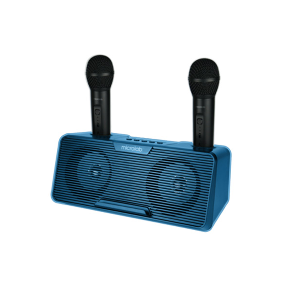 Loa không dây Bluetooth Microlab KTV100 (kèm 2 mic không dây)- Màu xanh