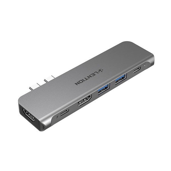 Bộ chuyển Lention CS67H USB-C 6 trong 1 USB Type-C sang 2 cổng HDMI, 2 cổng USB 3.0, USB Type C, cổng sạc PD (Màu xám)