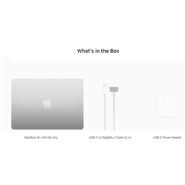 Máy tính xách tay Apple Macbook Air MLY03SA/A (M2 8-core CPU/ 8Gb/ 512GB/ 10 core GPU/ Silver)