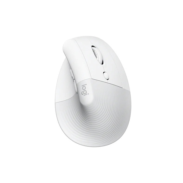 Chuột không dây Logitech Lift Vertical Ergonomic Màu Trắng (Bluetooth, Wireless, chuột công thái học)