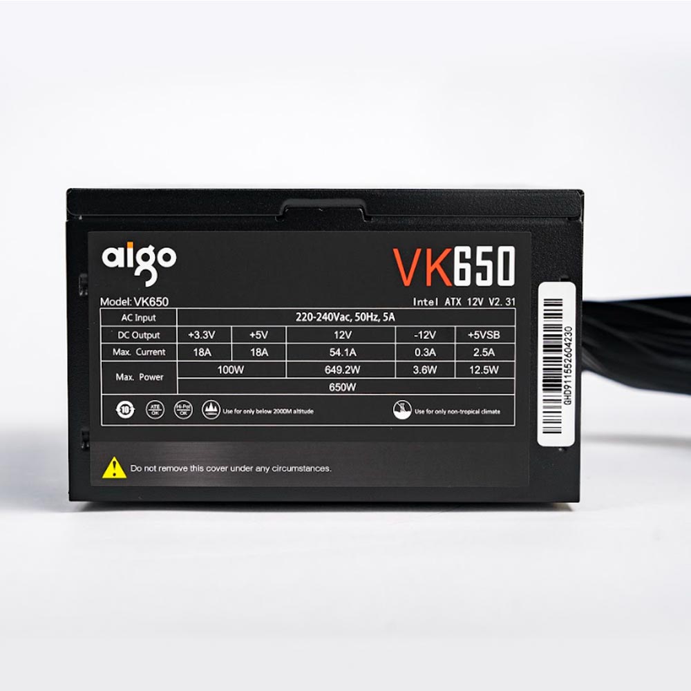Nguồn máy tính Aigo VK650 -650W (85 Plus/ ATX/ Đen)