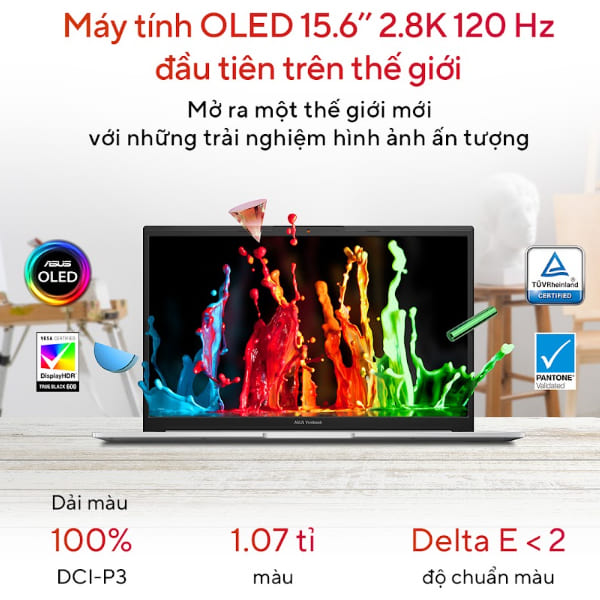 Laptop Asus Vivobook Pro 15 M6500RC-MA004W (Ryzen 7 6800H/ 16GB/ 512GB SSD/ Nvidia GeForce RTX 3050 4Gb GDDR6/ 15.6inch/ Windows 11 Home/ Silver/ Vỏ nhôm)