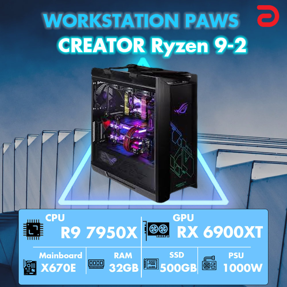 Workstation PAWS CREATOR Ryzen 9 7950X/X670/32GB/RX6900XT