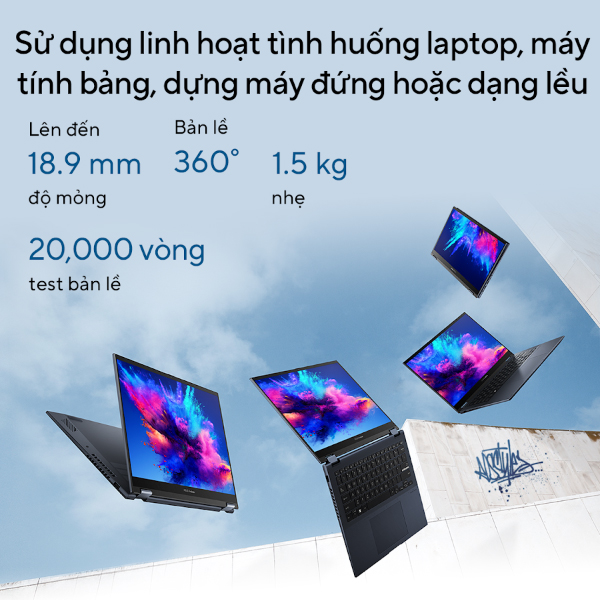 Laptop Asus Vivobook Flip TP3402ZA-LZ159W (Core i5 12500H/ 8GB/ 512GB SSD/ Intel UHD Graphics/ 14.0inch WUXGA/ Windows 11 Home/ Silver/ Vỏ nhôm)