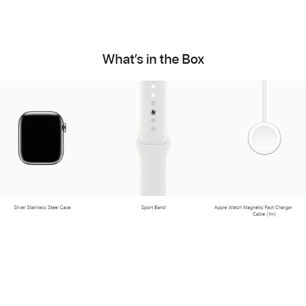 Đồng hồ thông minh Apple Watch Series 8 (41mm/ LTE/ Viền Thép/ Dây Cao Su/ White/ MNJ53VN/A)