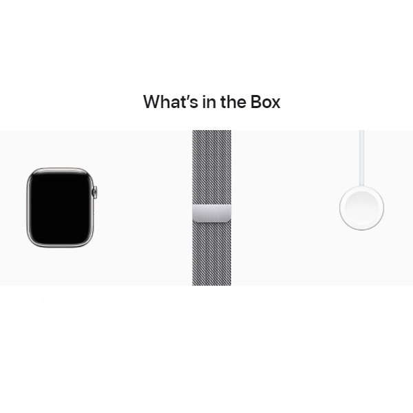 Đồng hồ thông minh Apple Watch Series 8 (41mm/ LTE/ Viền Thép/ Dây Thép/ Silver/ MNJ83VN/A)