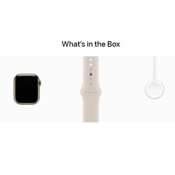 Đồng hồ thông minh Apple Watch Series 8 (41mm/ LTE/ Viền Thép/ Dây Cao Su/ Starlight/ MNJC3VN/A)