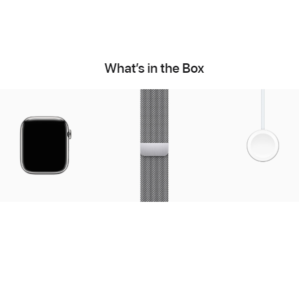 Đồng hồ thông minh Apple Watch Series 8 (45mm/ LTE/ Viền Thép/ Dây Thép/ Silver/ MNKJ3VN/A)