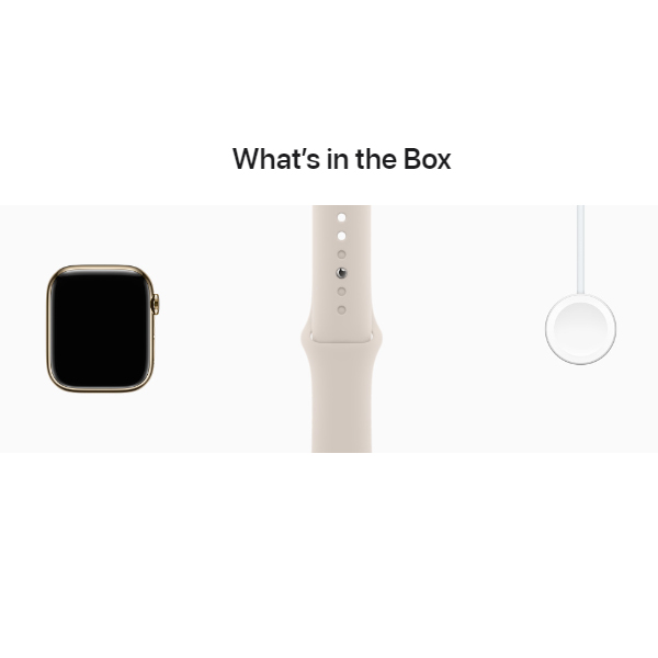 Đồng hồ thông minh Apple Watch Series 8 (45mm/ LTE/ Viền Thép/ Dây Cao Su/ Starlight/ MNKM3VN/A)