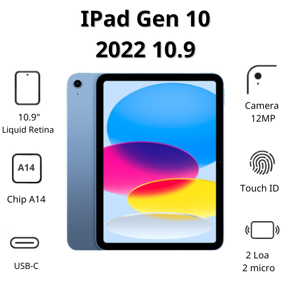 Máy tính bảng Apple IPad Gen 10 2022 10.9 Cellular (64GB/ Blue)