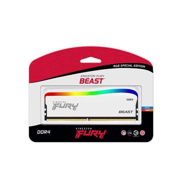 Ram Kingston Fury Beast 8GB 3600 DDR4 RGB White SE  (KF36C17BWA/8)