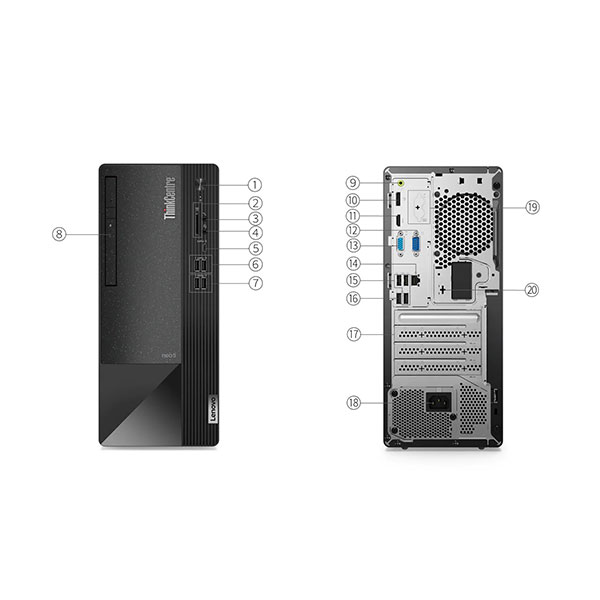 Máy tính để bàn Lenovo ThinkCentre Neo 50T Gen3 11SE00DRVA (Core i5-12400/ Ram 8GB/ 512GB SSD/ Wifi /Bluetooth/ Keyboard / Mouse /1 Year/ Đen)