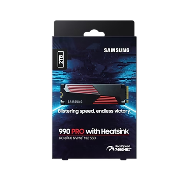 Ổ SSD Samsung 990 Pro Heatsink MZ-V9P2T0CW 2Tb (NVMe PCIe/ Gen4x4 M2.2280/ 7450MB/s/ 6900MB/s)