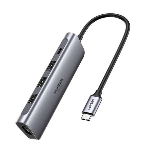 Bộ chuyển đổi Ugreen 70495 USB Type-C sang 3 cổng USB3.0, HDMI, USB Type-C âm hỗ trợ sạc PD