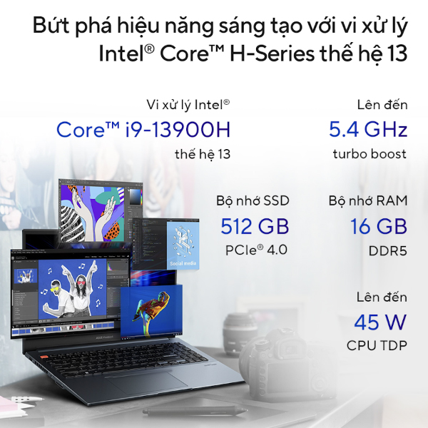 Laptop Asus Vivobook Pro 15 OLED K6502VU-MA090W (i9 13900H/ 16GB/ 512GB SSD/ RTX 4050 6GB/ 15.6 inch 2.8K/ 120Hz/ Win11/ Silver/ Vỏ nhôm)