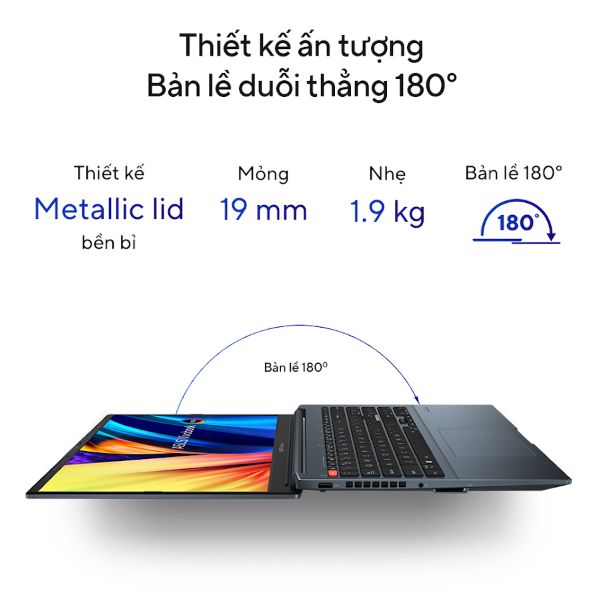 Laptop Asus Vivobook Pro 15 OLED K6502VU-MA090W (i9 13900H/ 16GB/ 512GB SSD/ RTX 4050 6GB/ 15.6 inch 2.8K/ 120Hz/ Win11/ Silver/ Vỏ nhôm)