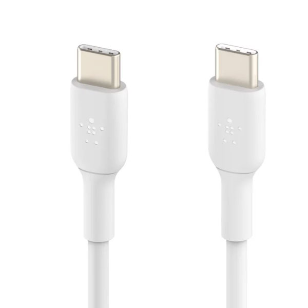 Cáp chuyển Belkin 60W USB Type C sang USB Type C 2M vỏ nhựa PVC (Màu trắng)