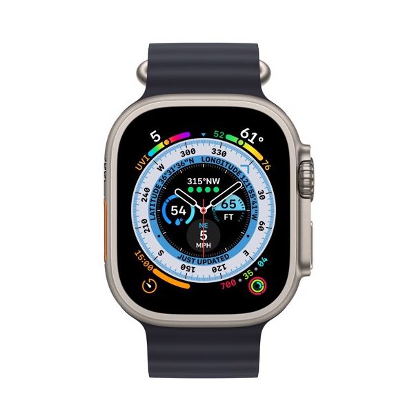Đồng hồ thông minh Apple Watch Ultra (49mm/ LTE/ Viền Titanium/ Dây Ocean/ Midnight/ MQFK3VN/A)