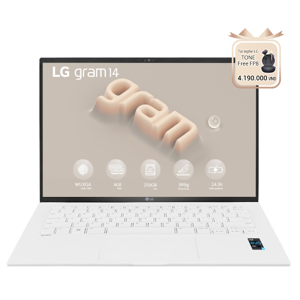 Laptop LG Gram 2023 14ZD90R-G.AX51A5 (Core i5 1340P/ 8GB/ 256GB SSD/ Intel Iris Xe Graphics/ 14.0inch WUXGA/ NoOS/ White)
