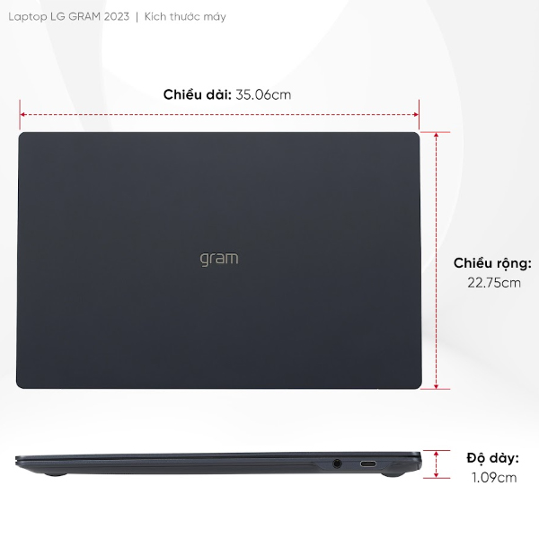 Laptop LG Gram 15Z90RT-G.AH55A5 (Core i5 1340P/ 16GB/ 512GB SSD/ Intel Iris/ 15.6inch Full HD/ Windows 11 Home/ Blue)