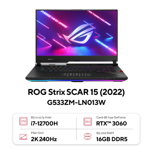 Laptop Asus Gaming ROG Strix SCAR 15 G533ZM-LN013W (Core i7 12700H